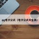 pg电子公式（电子公式大全表）